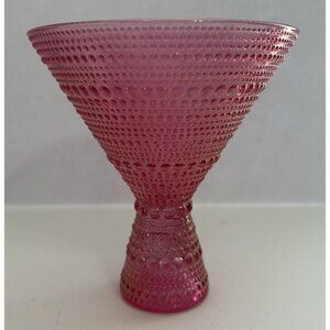1 Fortessa Jupiter Pink Beaded Hobnail Martini Glass Charming Elegant Stylish